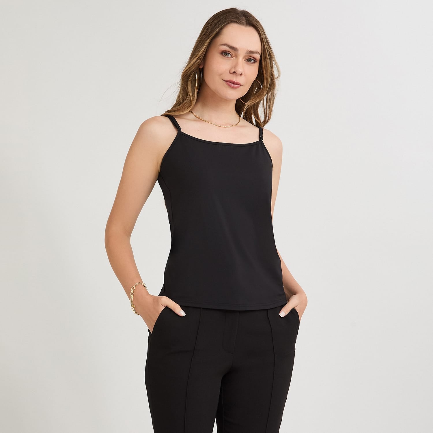 Polera Básica Manga Pabilo Negro